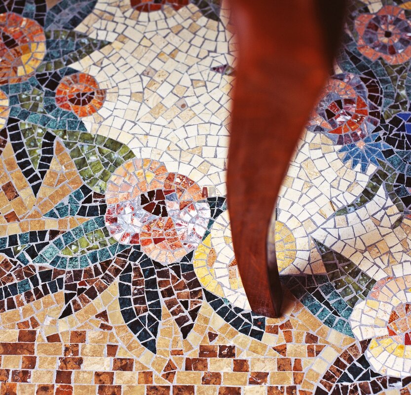 Tile mosaic on the floor