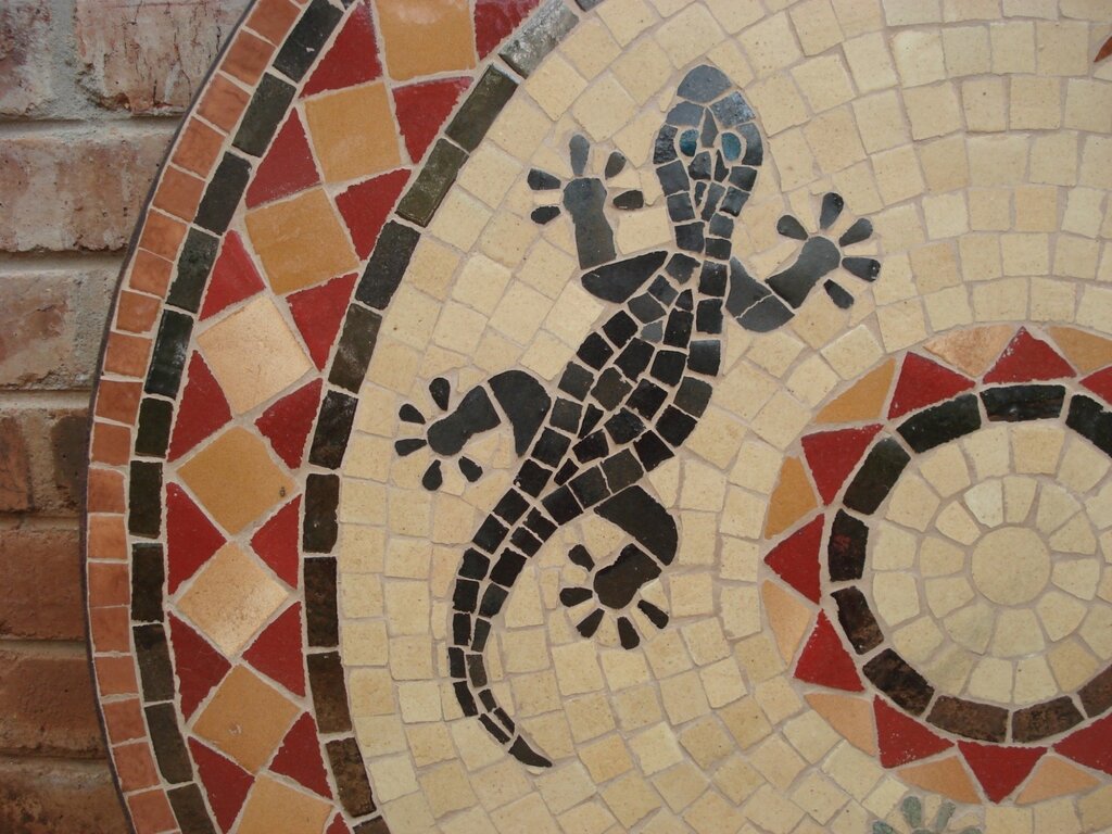 Mosaic from old tiles