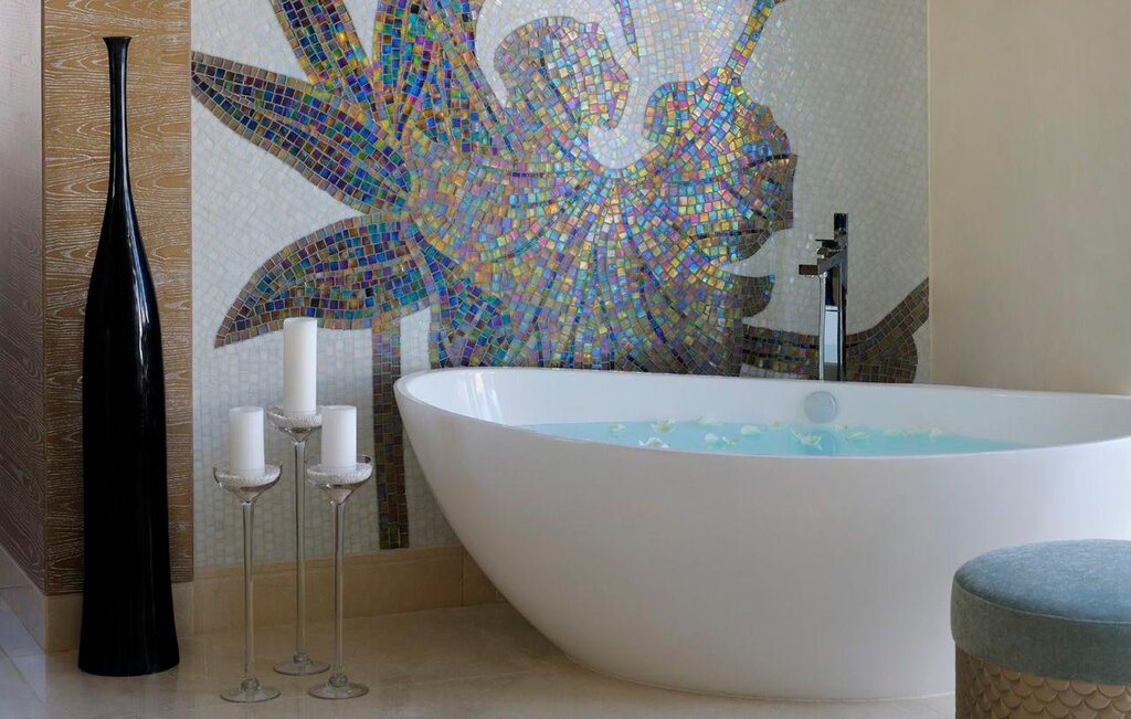 Mosaic on the bathroom wall