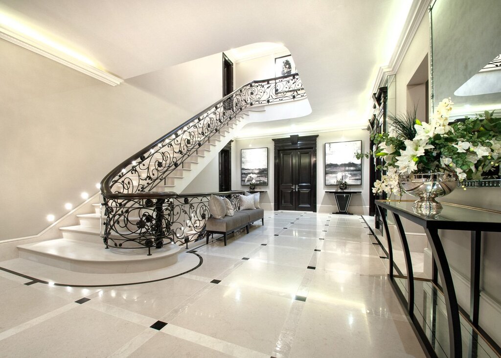 Marble staircase in the house