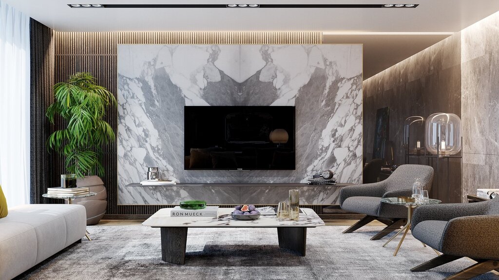 Marble wall for the TV