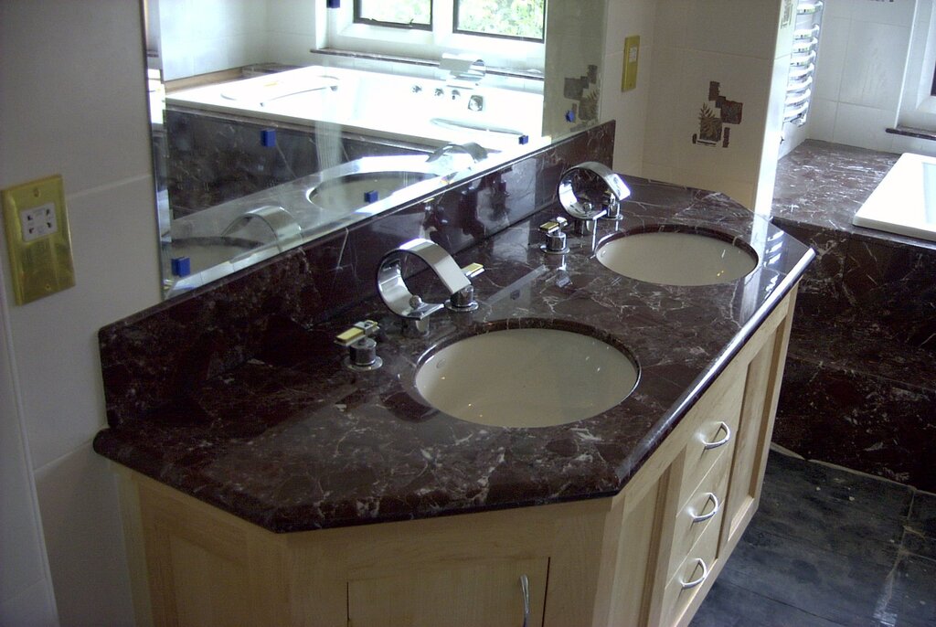 Marble countertop for the bathroom under the sink