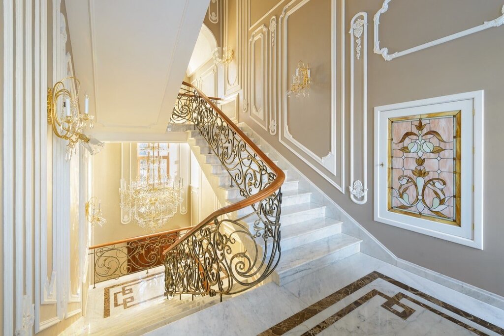 Marble staircases in the interior