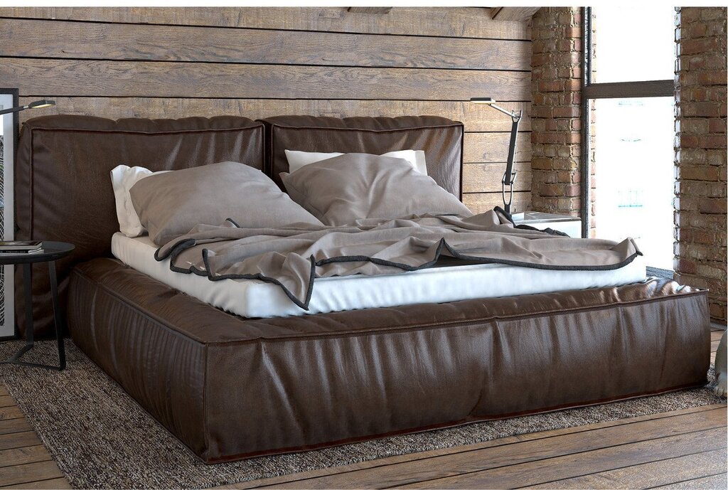 A soft bed in loft style