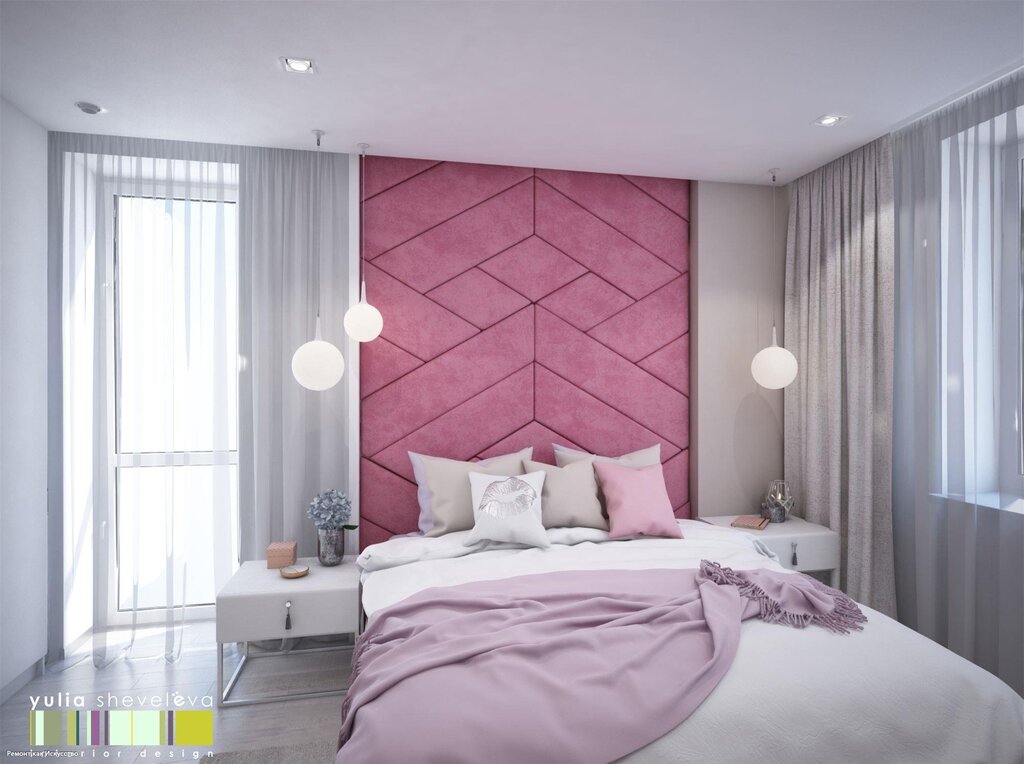 Soft panels in the bedroom interior