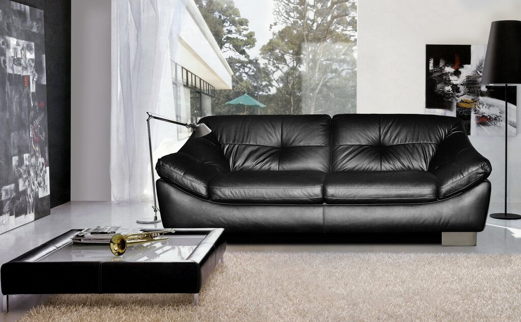 Soft leather sofa