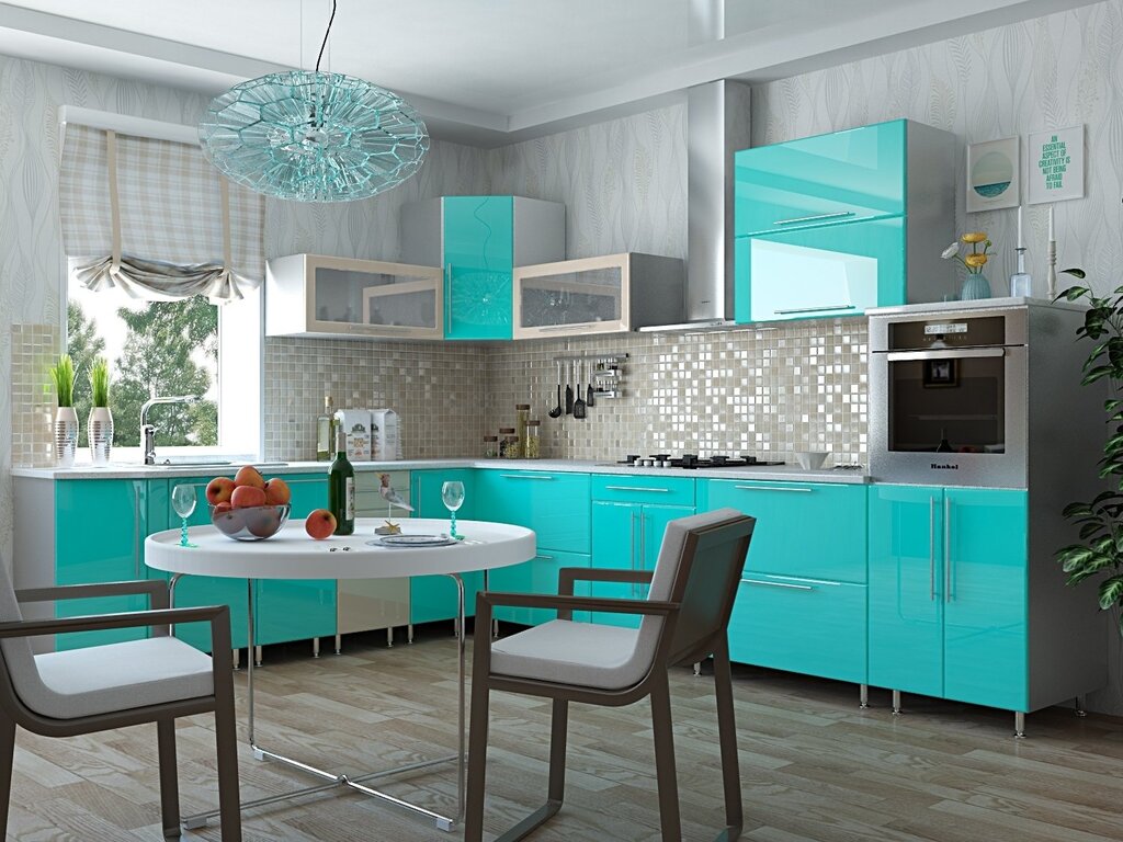 Mint gray kitchen