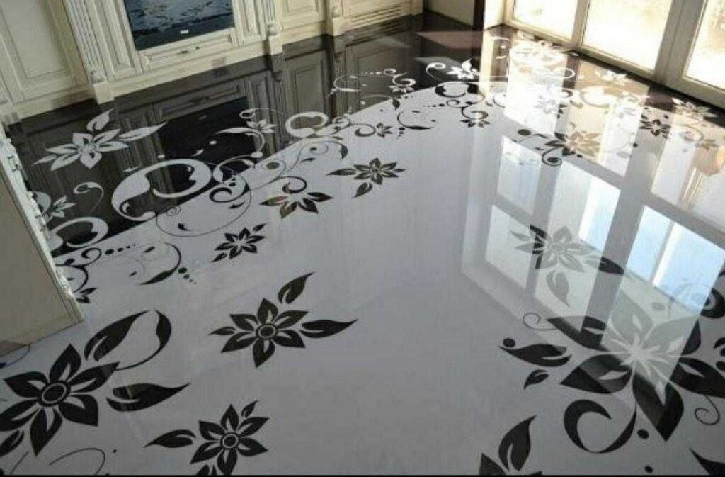 Self-leveling glossy floor