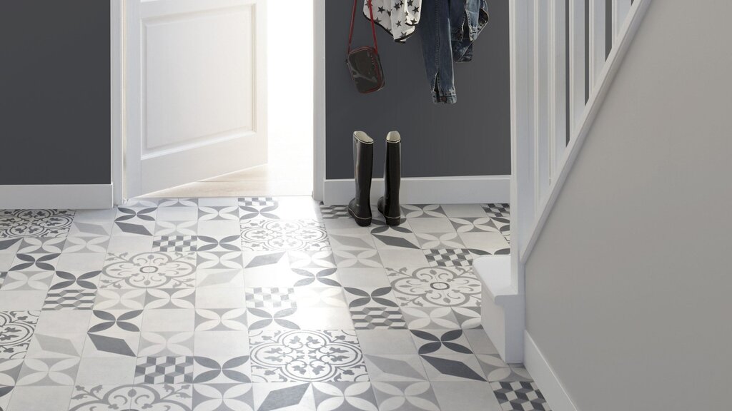 Floor tiles with a pattern for the hallway