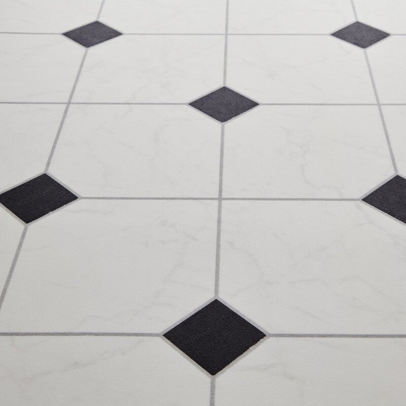 Floor tiles with square inserts