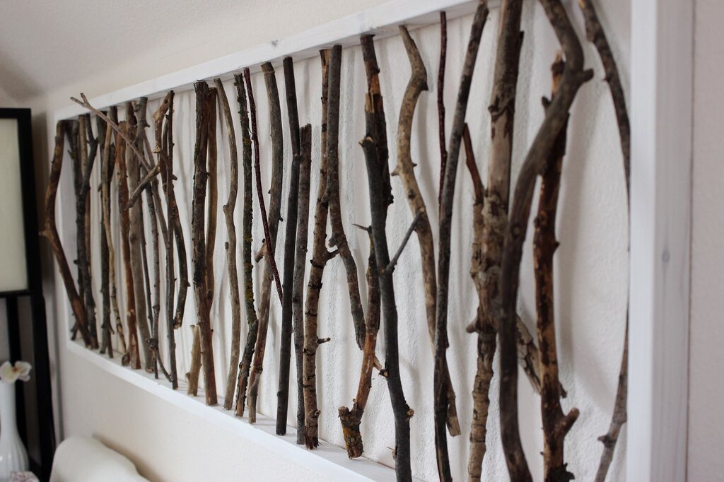 Wall decor made of branches