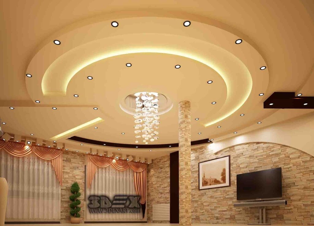 Stretch ceilings with drywall 20 фото