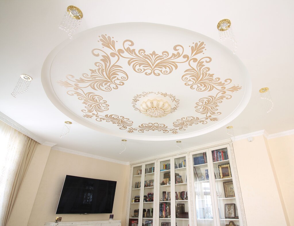 Stretch ceilings with a print