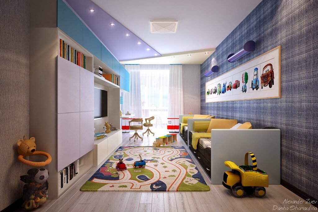 Stretch ceilings for a boy's room