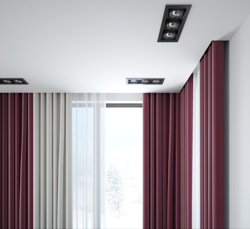 Stretch ceiling with built-in cornice