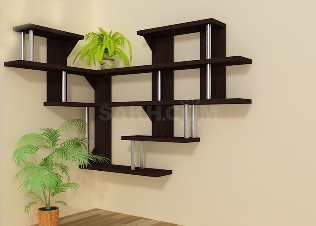 Wall-mounted corner shelf