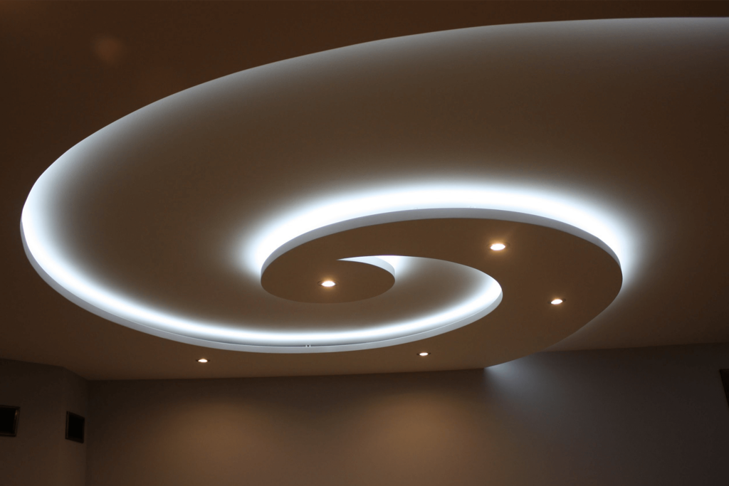 Suspended ceilings with lighting