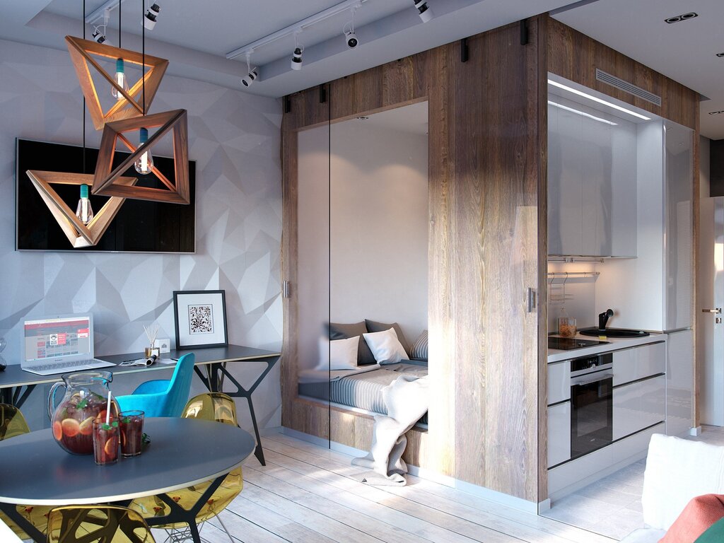 Unusual interiors of small apartments