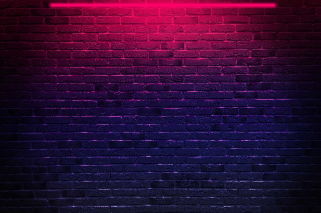 Neon brick wall