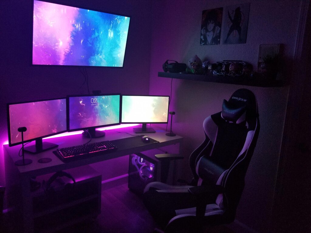 Neon gamer's room