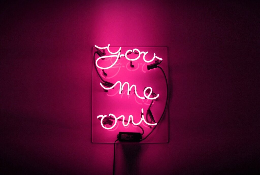 Neon sign for the room