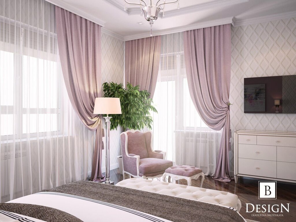 Gently pink curtains