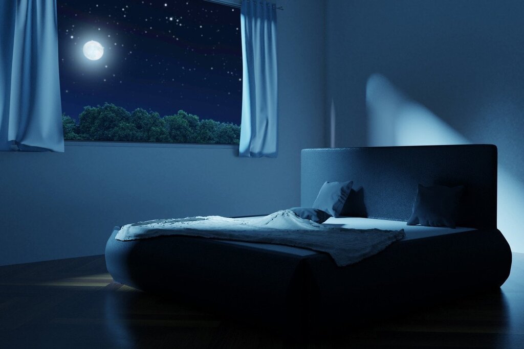 Night room with a bed