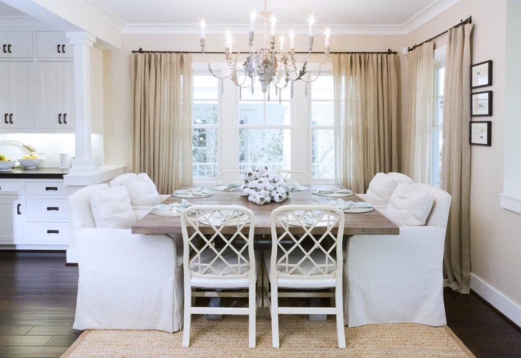 Dining table by the window in the kitchen