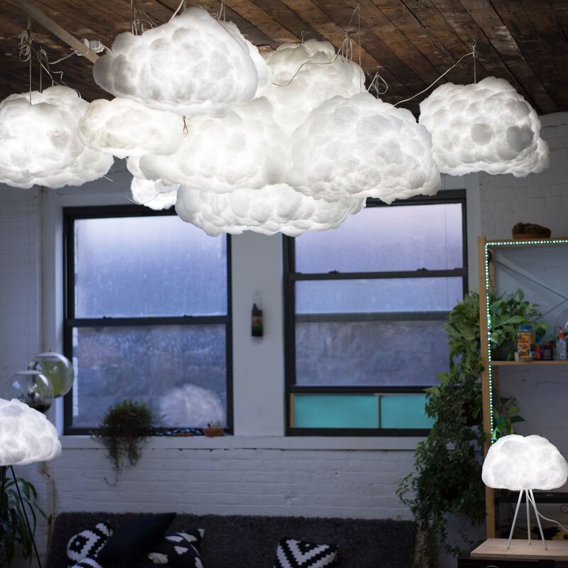 Clouds on the ceiling made of cotton wool