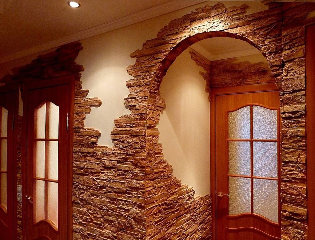 Wall cladding with decorative stone