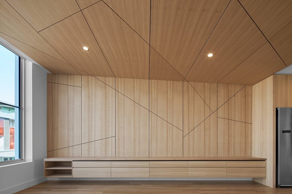 Wall cladding with plywood