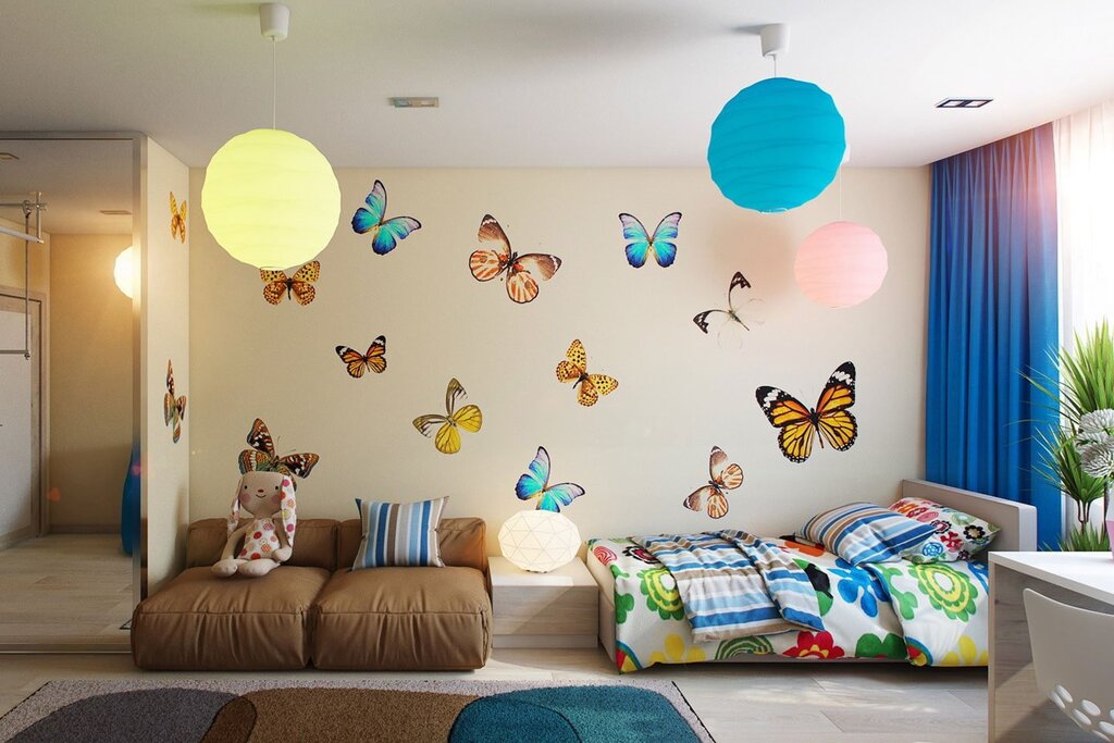 Butterfly wallpaper for the children's room