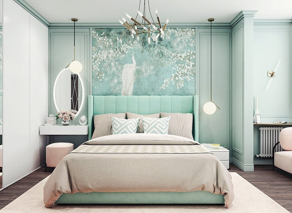 Turquoise wallpaper for walls