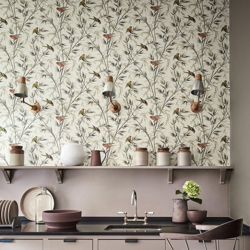 Kitchen wallpaper with birds 45 фото