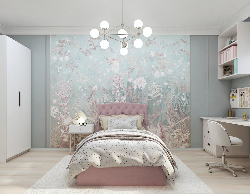 Wallpaper for a girl's bedroom