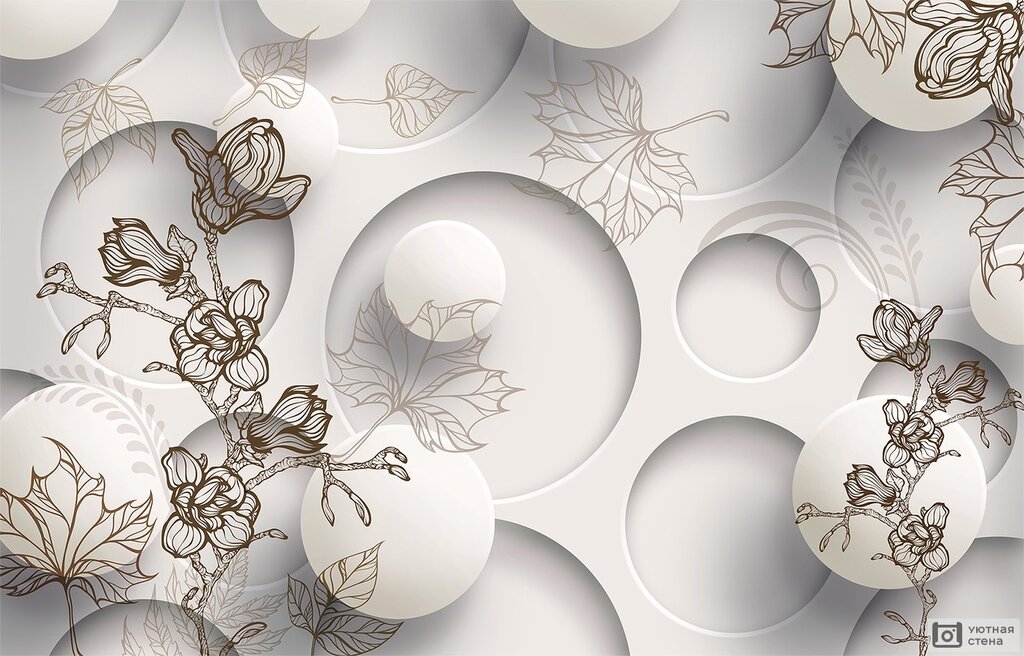 Non-woven wallpaper circles