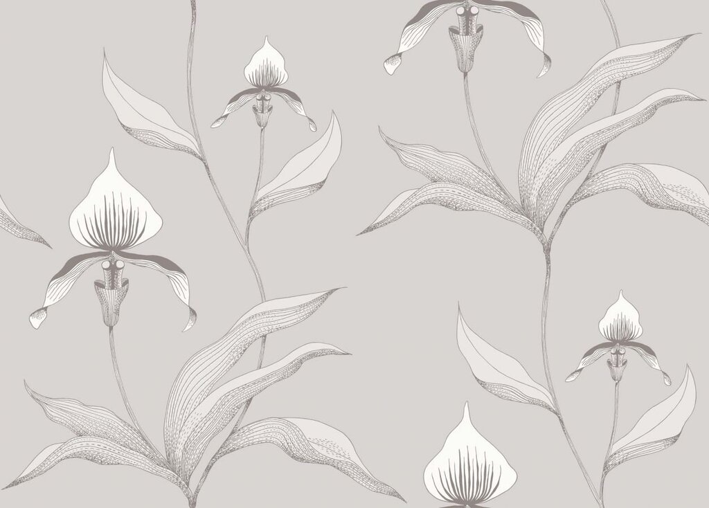 Non-woven wallpaper with flowers