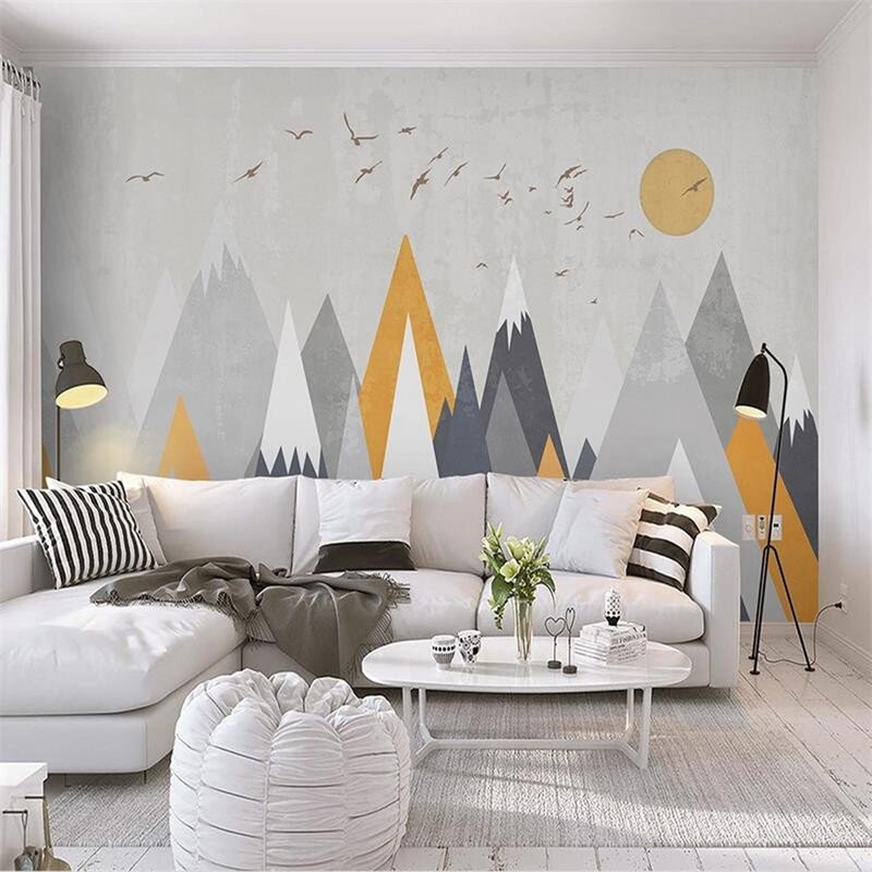 Geometric wallpaper for walls