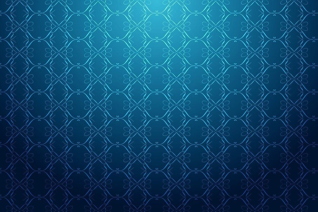 The wallpaper is blue with gold