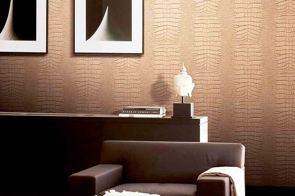 Wallpaper that looks like leather in the interior