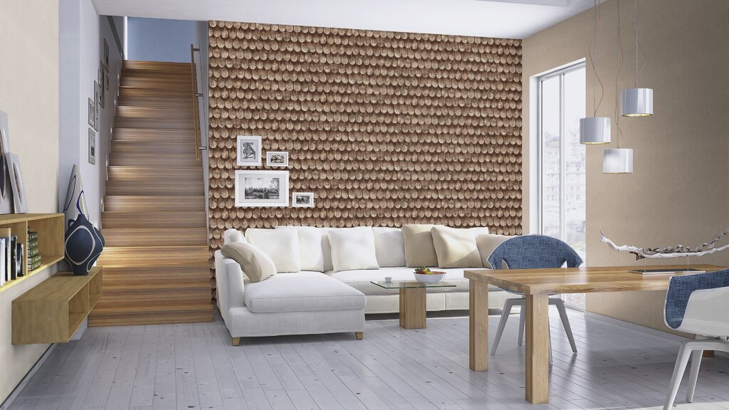 Wallpapers with a burlap texture in interior photos 44 фото