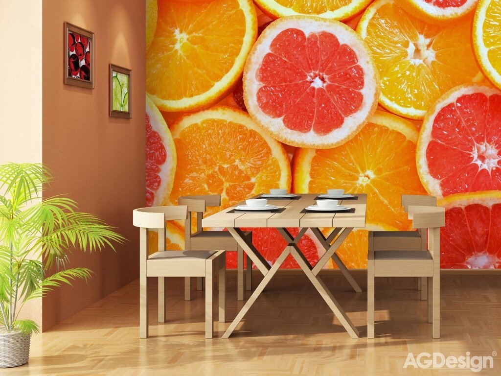 Wallpapers with oranges for the kitchen 46 фото