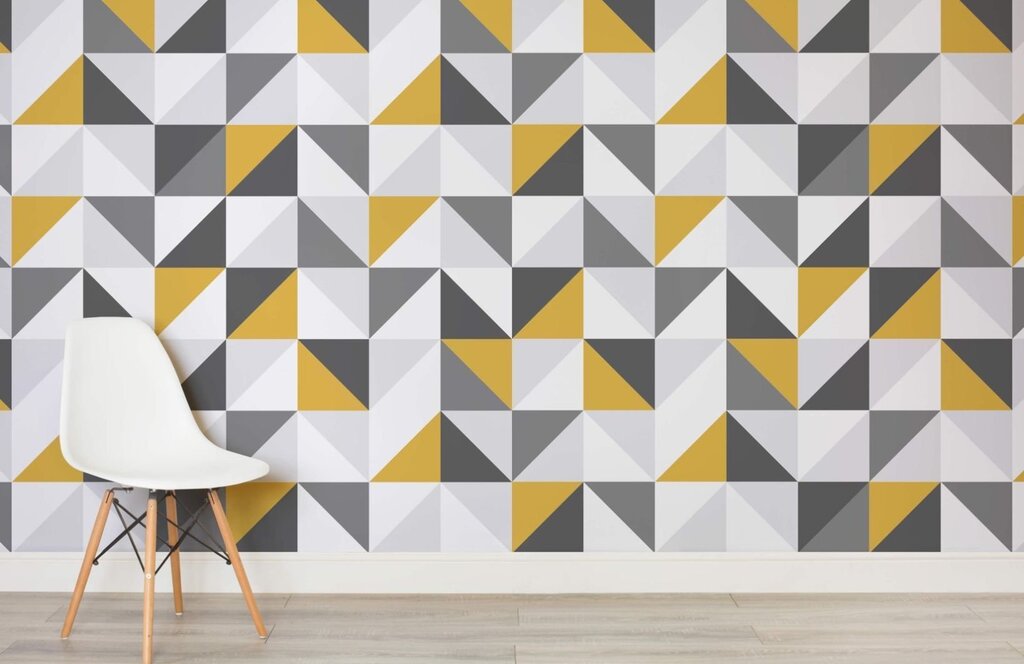 Wallpaper with a geometric pattern for walls