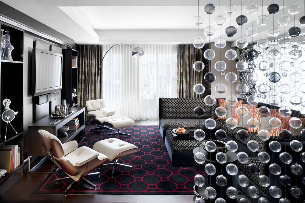 Wallpaper with circles for walls in the interior