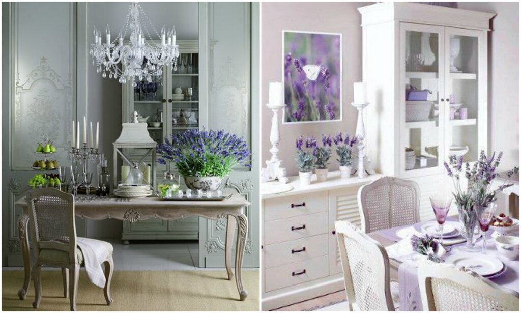 Lavender wallpaper for the kitchen