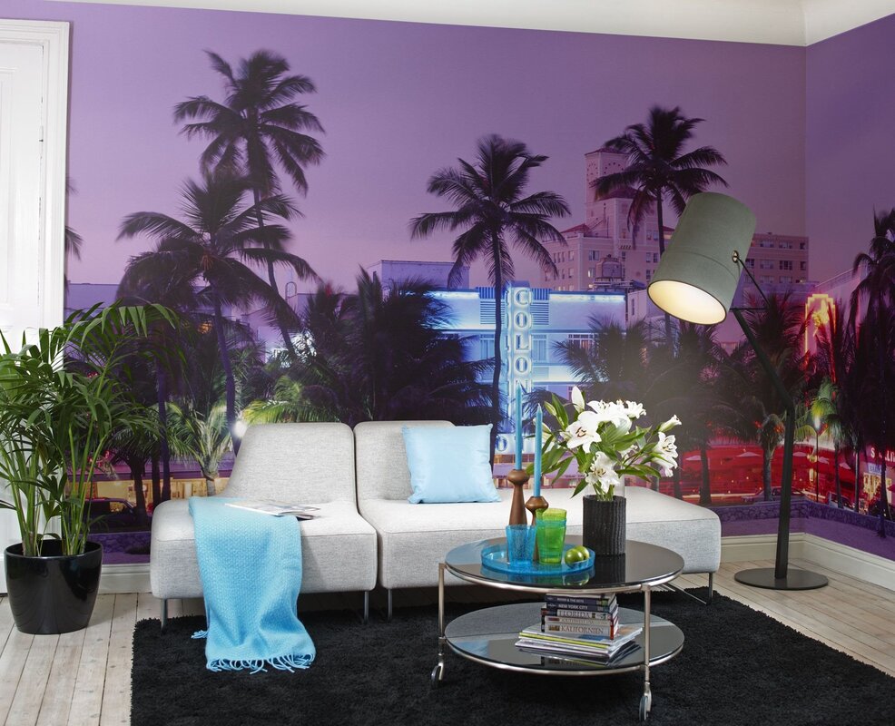 Wallpapers with palm trees in the interior