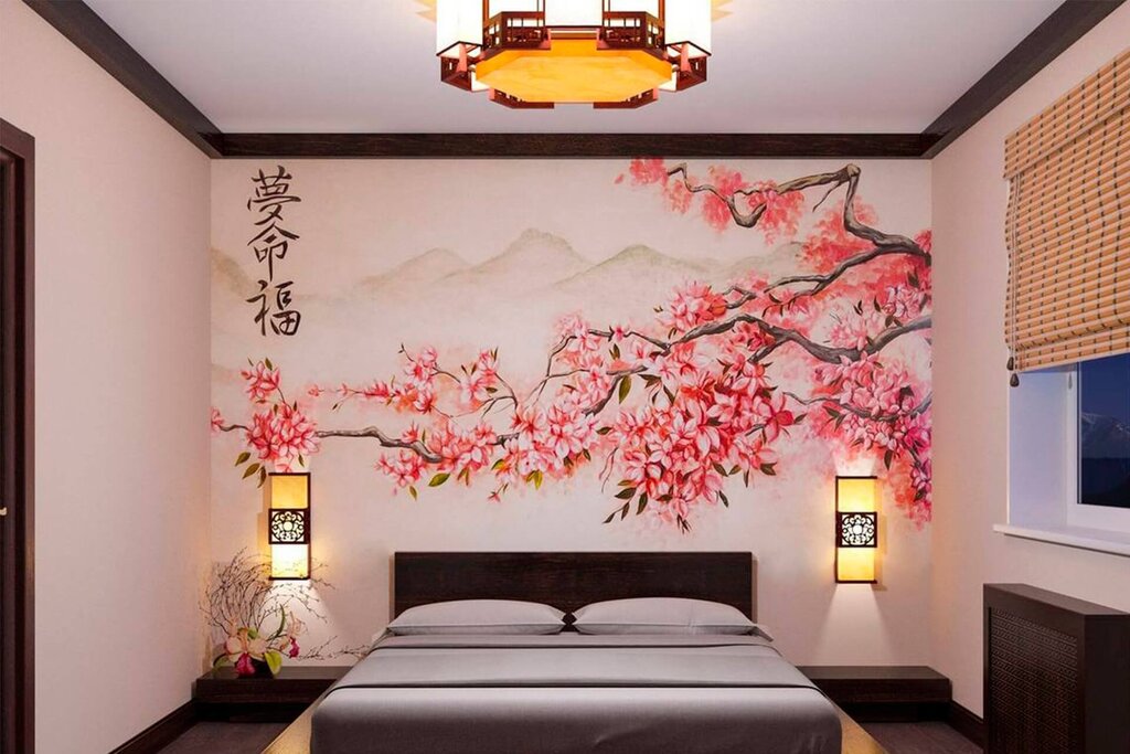 Wallpaper with cherry blossoms for walls