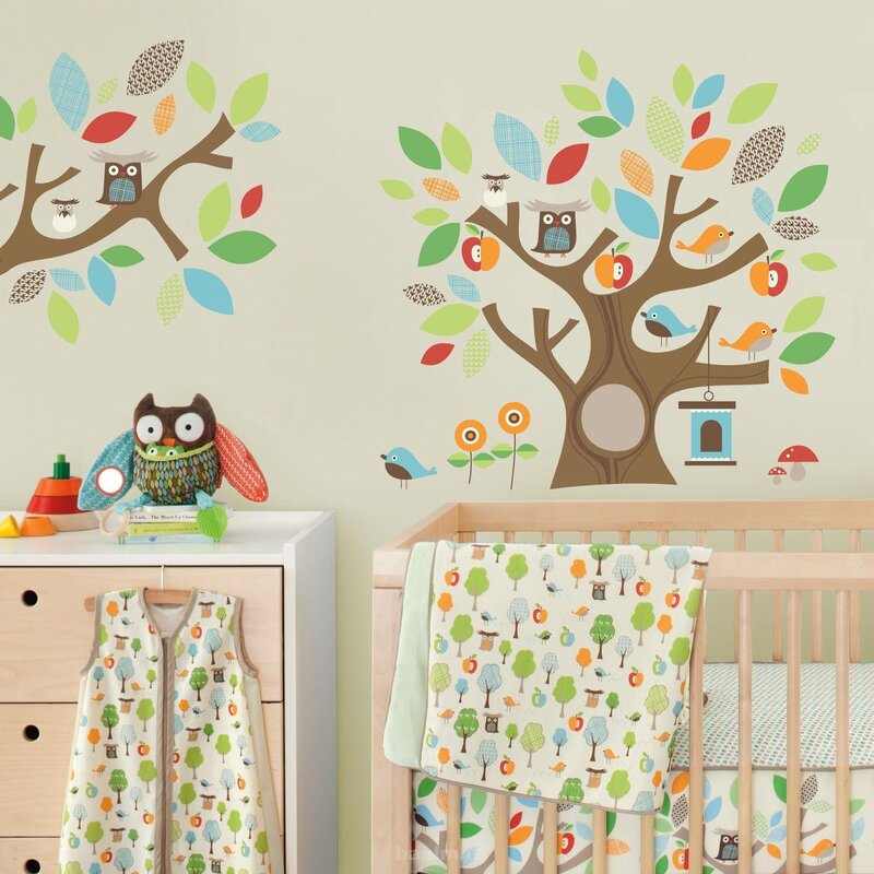 Owl wallpaper for the nursery