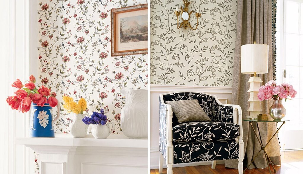 Patterned wallpaper for walls