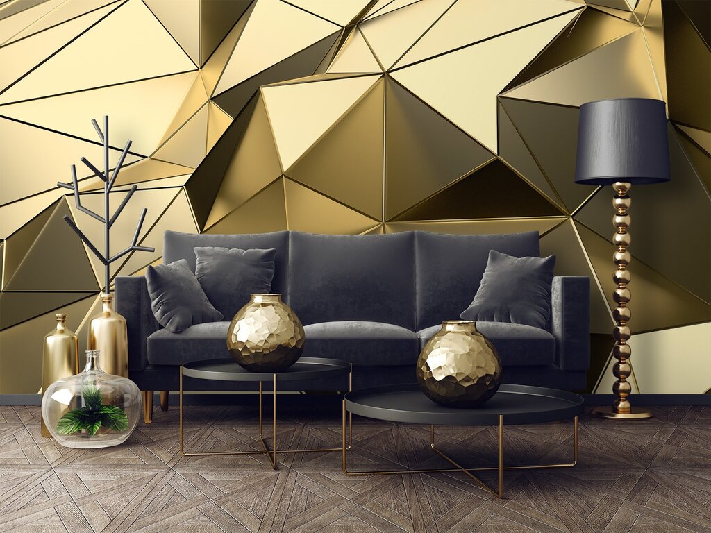 Wallpaper with golden geometry 35 фото